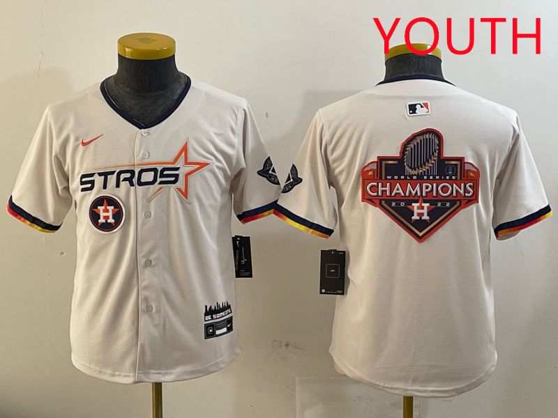 Youth Houston Astros Blank Cream three generations Joint Name 2025 Nike MLB Jersey style 41424->youth mlb jersey->Youth Jersey